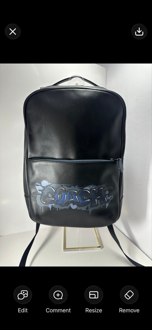 Coach Westway Black Calfskin Leather Backpack Streetwear Graffiti Logo